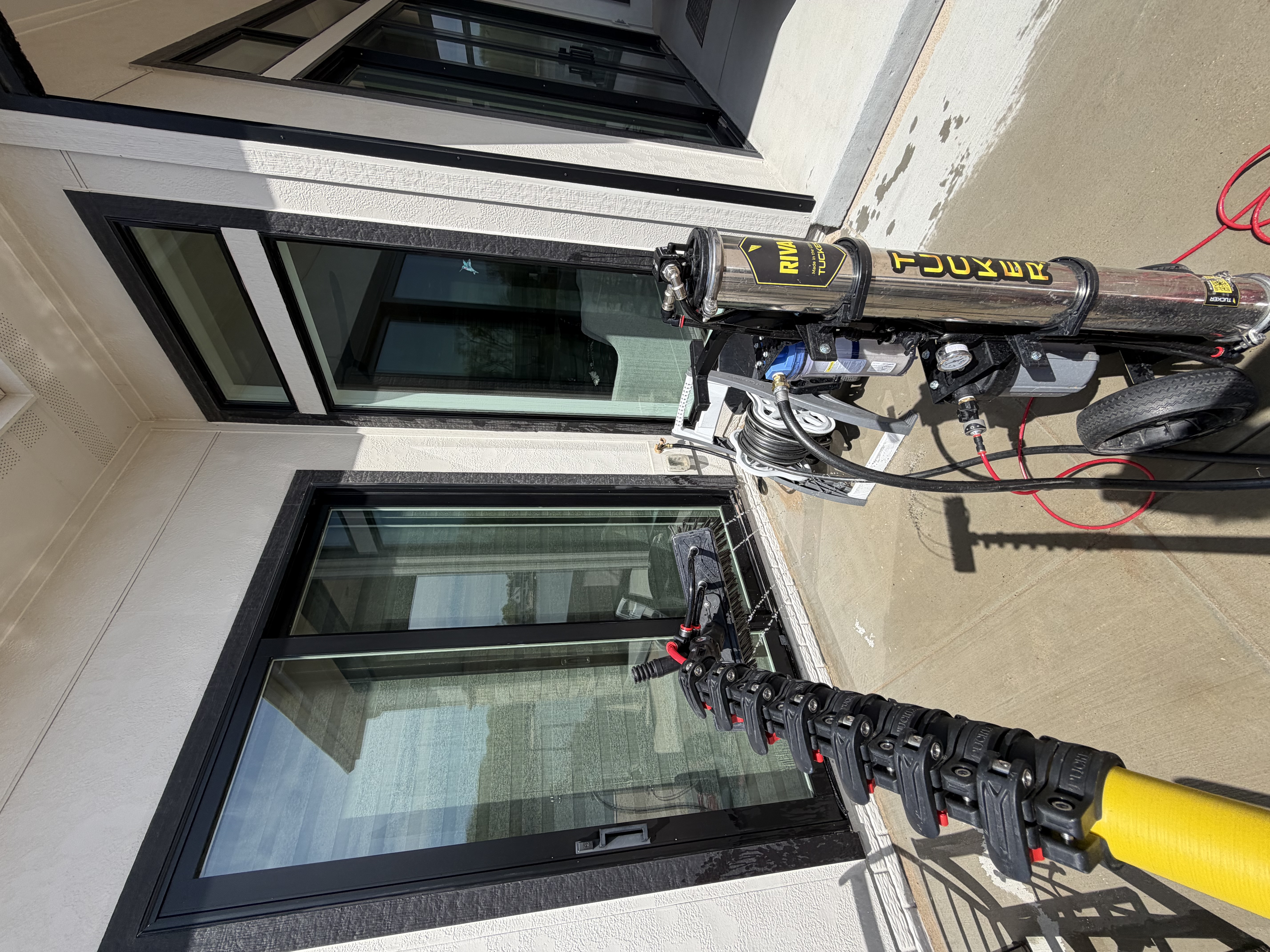 Window cleaning before and after Omaha home